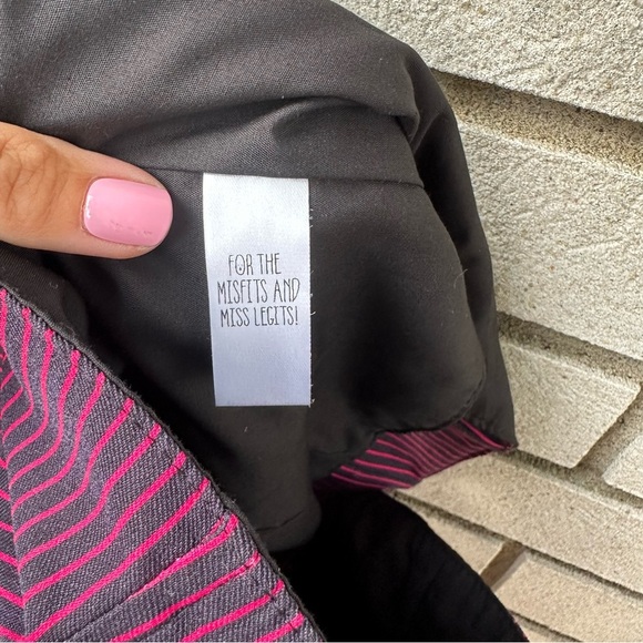 Current Mood x Dolls Kill Pinstripe Bustier Corset Top 2X Lace Trim Lace-Up Back - Picture 7 of 8